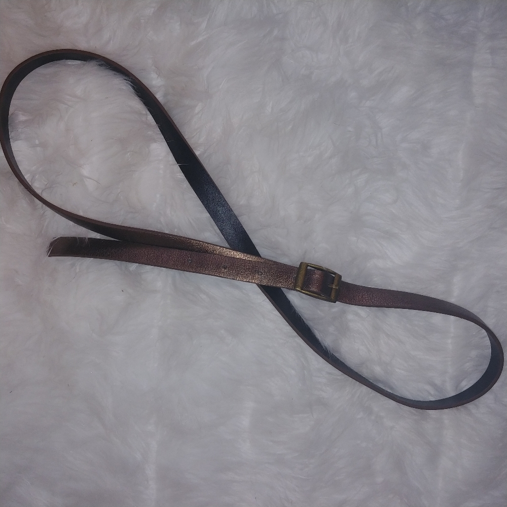Bronze skinny belt gold buckle size 14